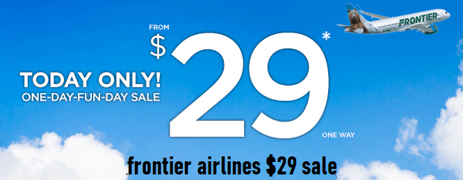 frontier airlines $29 sale